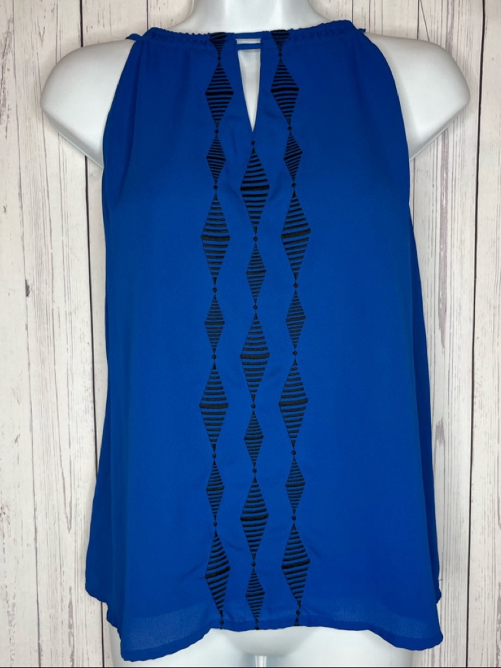 Apt. 9 Royal Blue Halter-Style Sleeveless Flowy Top Size Medium Summer Casual